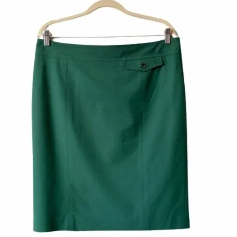 Pink Tartan Pencil Skirt 12 Wool Blend Green 90s Short Lined Tailored Office